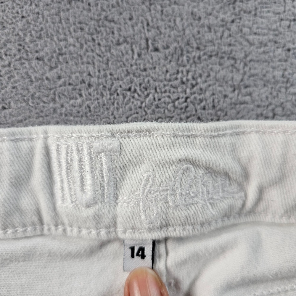 Kut from the Kloth Boyfriend‎ Jeans Women's 14 White Denim Stretch Bardot Skinny - Picture 9 of 15